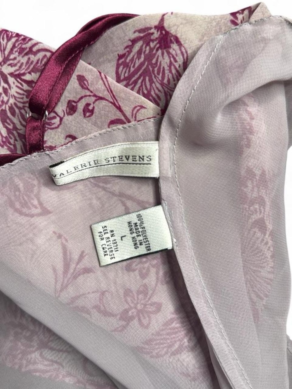 Vitnage Y2K  Valerie Stevens Pink Floral Slip Tank Top - Picture 3 of 3
